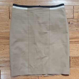 Club Monaco Exposed Zipper Tan Pencil Skirt